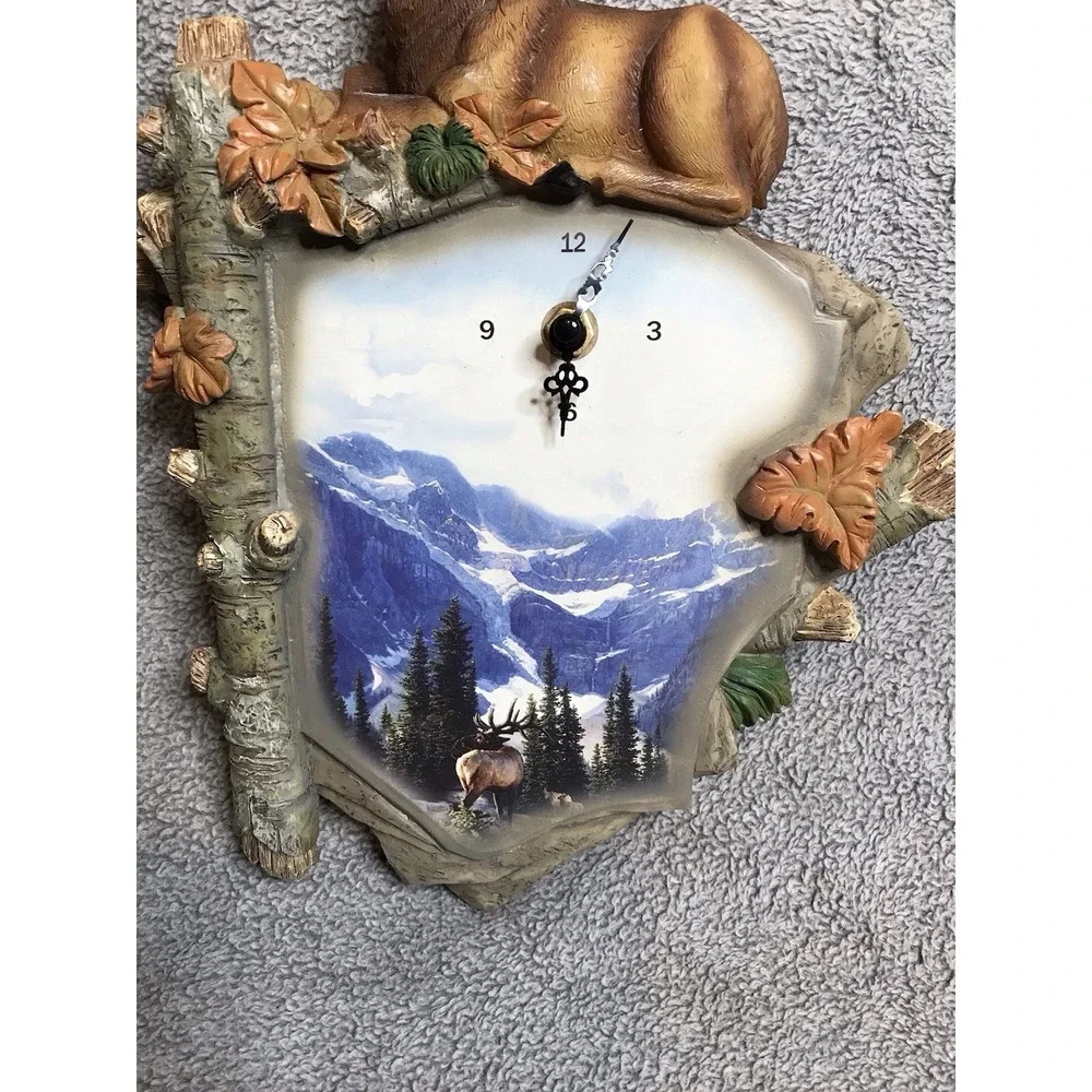Vintage‎ Rustic Deer Wall Clock 'Time Of Majesty' 3D Design Cabin Decor